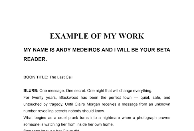 beta read and critique your fiction manuscript